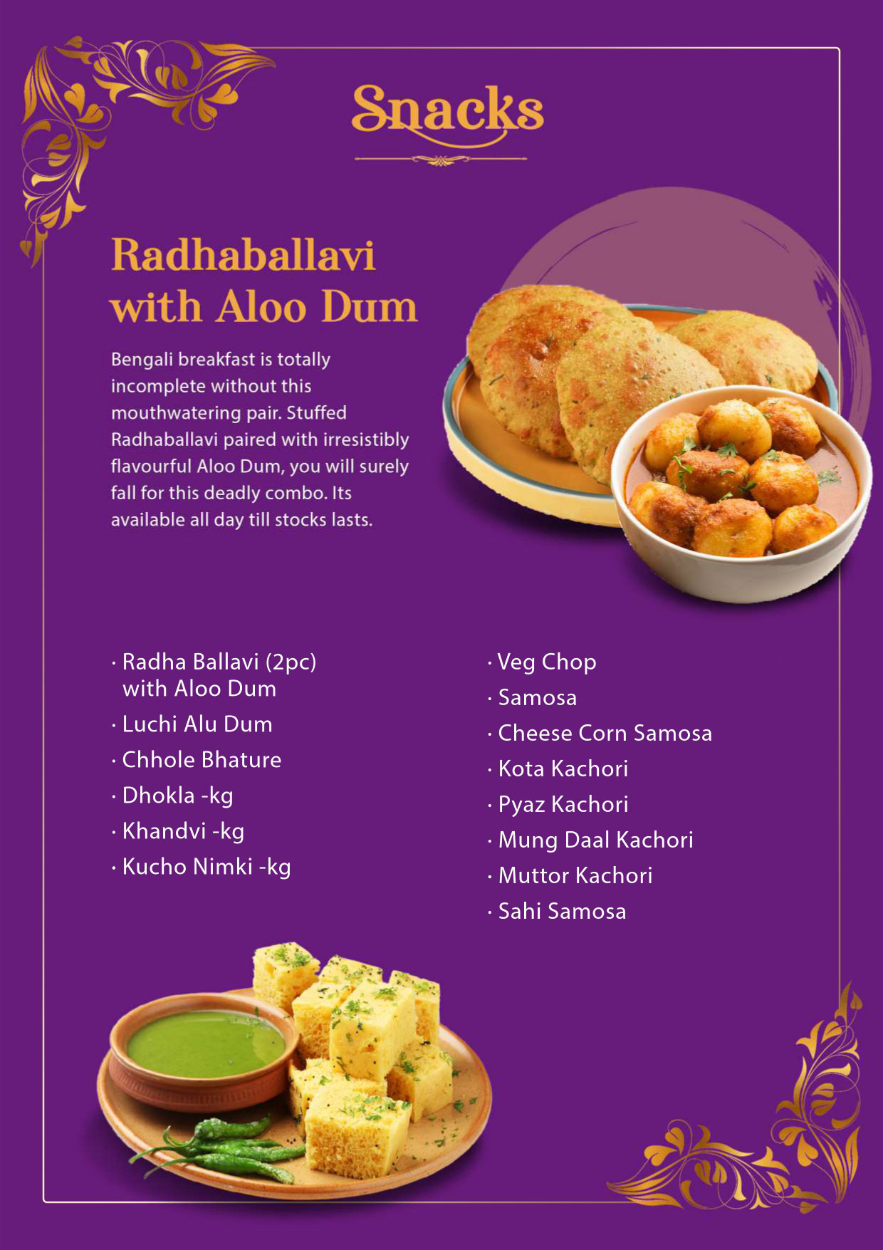 Ledikeni Menu