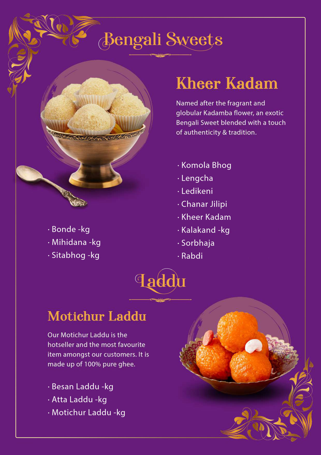 Ledikeni Menu