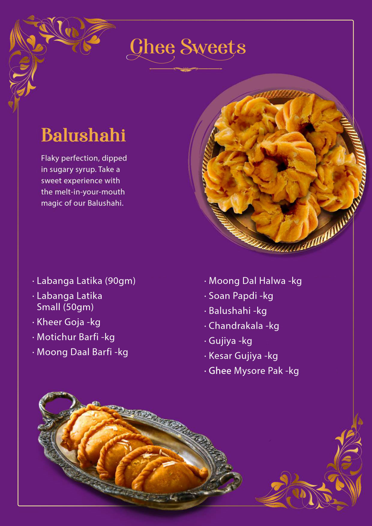 Ledikeni Menu