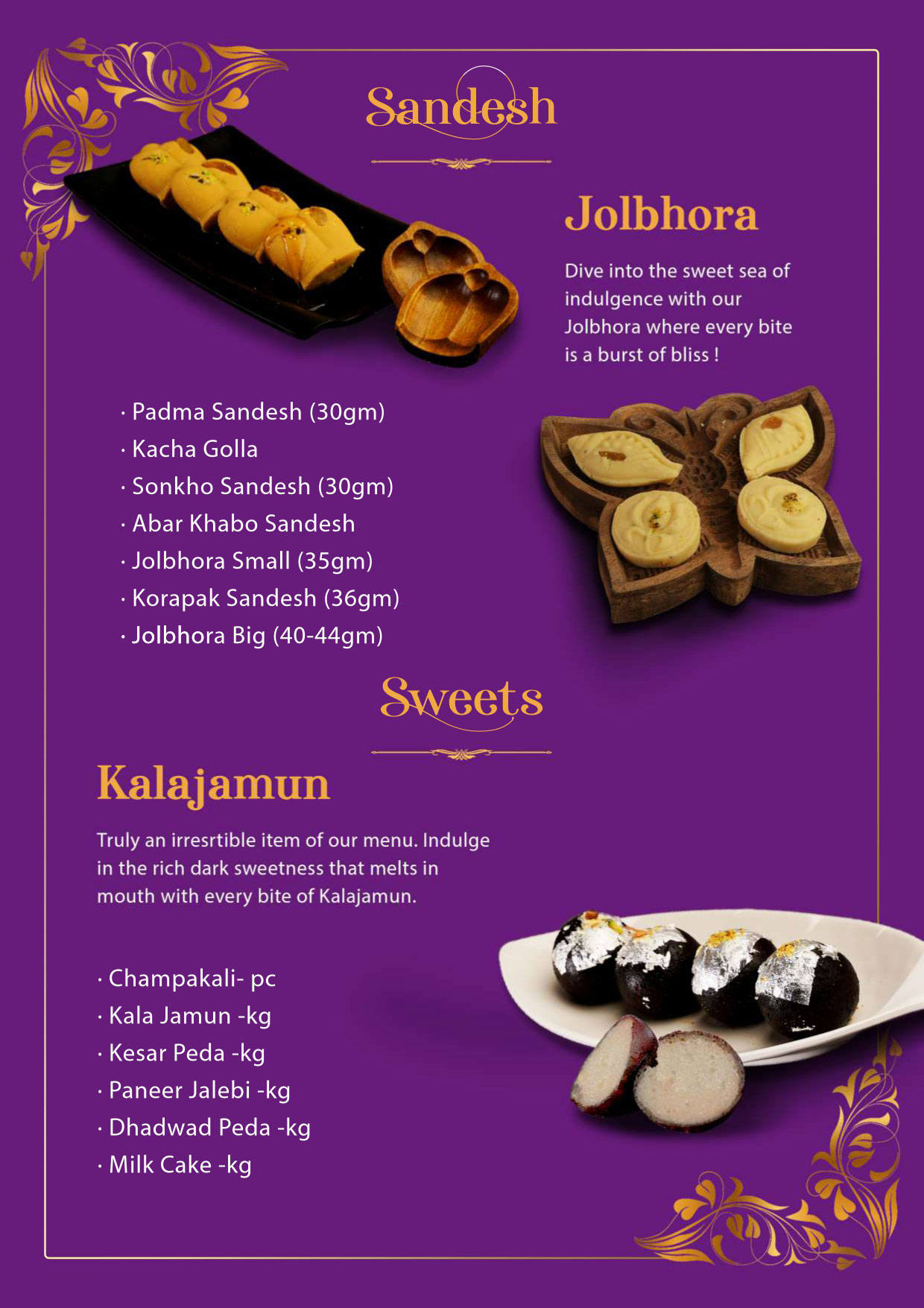 Ledikeni Menu